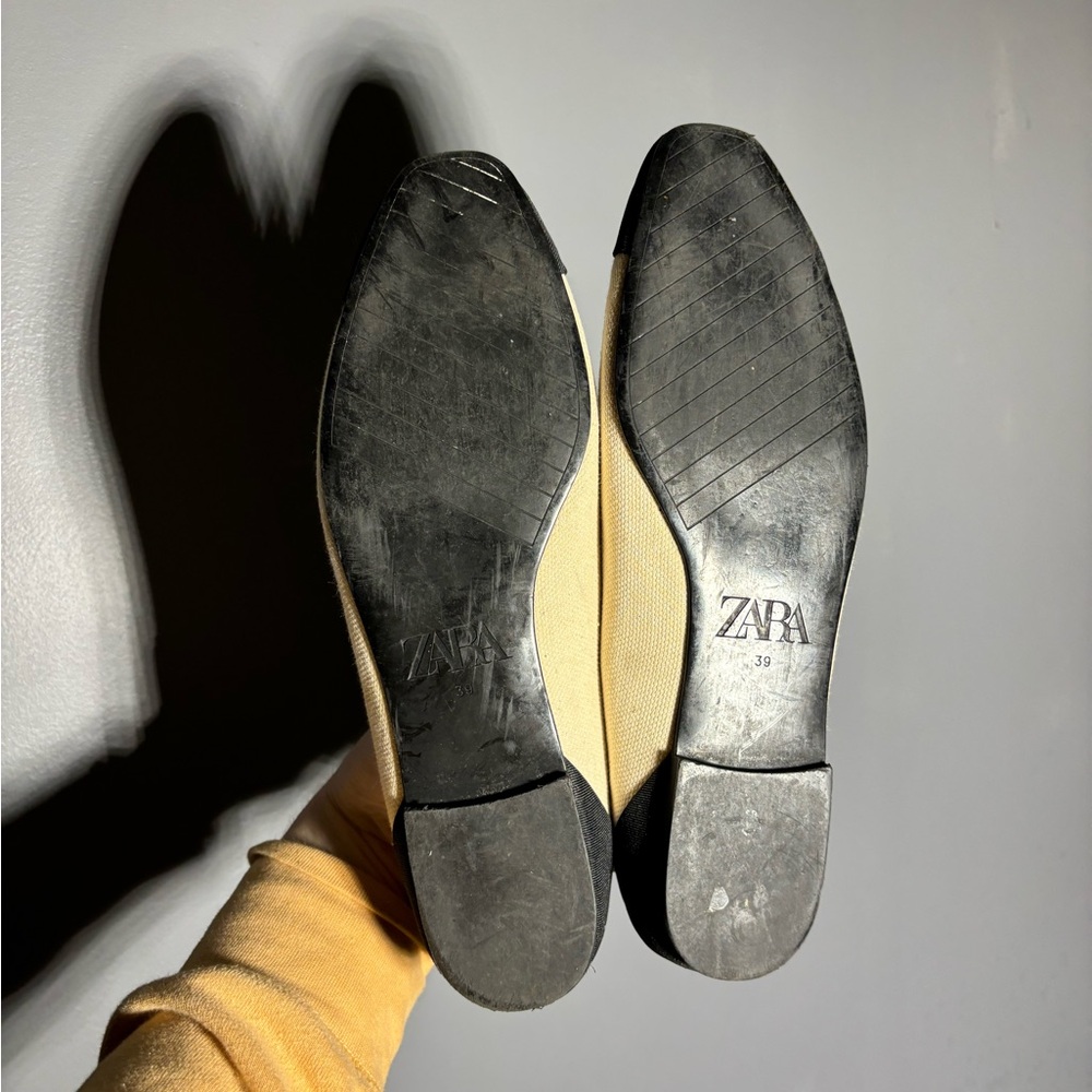 Zara Canvas Two Tome Ballet Flats Women’s Size EU 39 - Picture 5 of 7